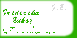 friderika buksz business card